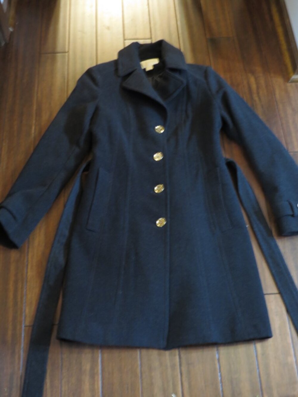 Michael Kors Small Long Winter Coat Belted Wool Blend - Picture 4 of 15